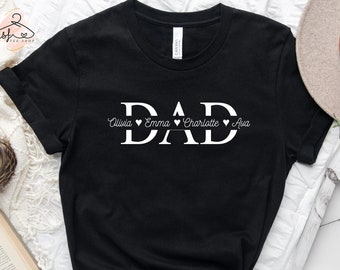 Custom Dad Shirt, Dad Shirt With Kids Names, Father&#39;s Day Gift, New Dad Shirt, Personalized Dad Shirt,Custom Kids Names Shirt,Best Dad Shirt