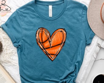 Basketball Heart Tee: Sports Lover Shirt