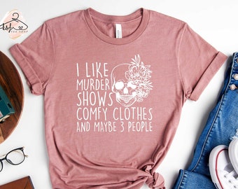 Murder Shows Skull Graphic Tee, Spooky Season Shirt