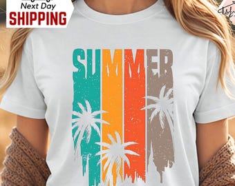 Retro Palm Tree Summer Shirt: Tropical Beach Tee