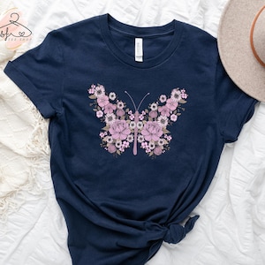 Floral Butterfly Shirt, Cute Butterfly Shirt, Butterfly Lover, Nature Lover, Animal Shirt, Butterfly T-shirt, Monarch Butterfly Shirt