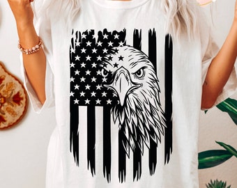 Comfort Colors Eagle USA Flag T-shirt: Patriotic 4th of July Shirt