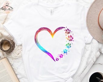 Dog Paw Heart Shirt: Animal Lover Gift