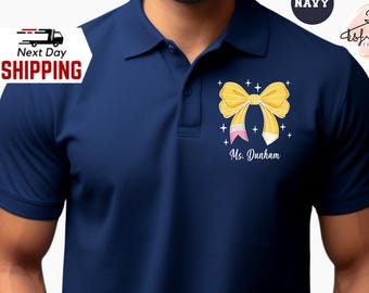 Personalized Pencil Name Polo: Retro Teacher Shirt