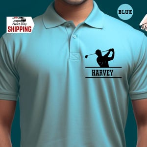 Personalized Golf Polo Shirt: Custom Name Monogram, Men&#39;s Golf Gift