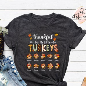 Custom Thanksgiving T-Shirt: Thankful For My Little Turkeys