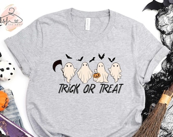 Camiseta de fantasmas de Halloween: Camiseta de temporada espeluznante de truco o trato