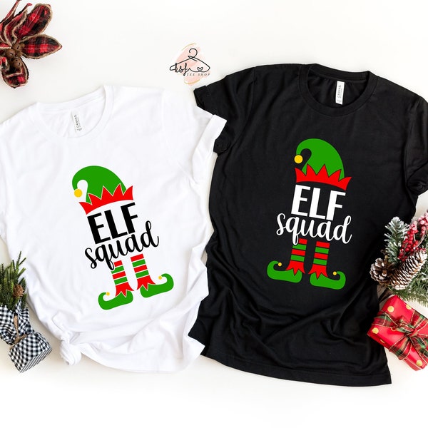 Chemise Elf Squad assortie, tee-shirt de Noël, chemise de Noël familiale, chemise de Noël assortie, t-shirt elfe, cadeau de Noël drôle, cadeau de Noël