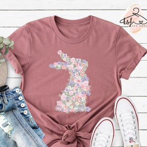 Osterhase Shirt, Häschen T-Shirt, Osterhase Shirt, süßes Häschen Shirt, Ostern Shirt, Osterhase T-shirt, Blumen Shirt, Ostern Geschenk