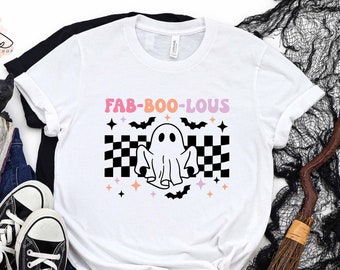 Camiseta Fantasma Fab-Boo-Lous: Camiseta de Murciélagos Espeluznantes de Halloween