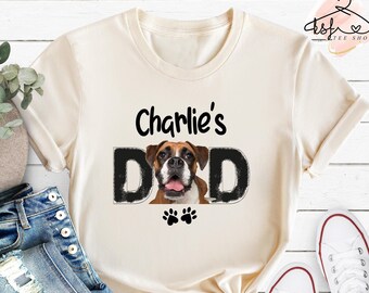 Custom Dog Photo Shirt: Personalized Pet Name T-shirt, Dog Dad Gift