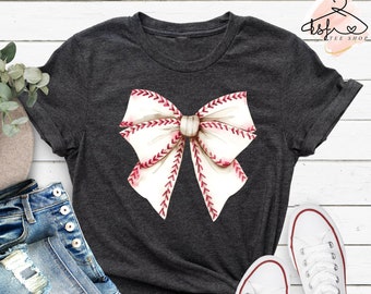 Baseball Coquette Bow Shirt, Baseball Lover Shirt, Coquette Aesthetic Shirt, Baseball T-shirt, Baseball Gift, Coquette Tee, Gift For Her