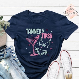 Tanned and Tipsy Shirt, Tanning Shirt, Tipsy T-shirt, Summer Shirt, Summer Vacation Gift, Beach Shirt, Beach Vacation Gift, Summer Gift