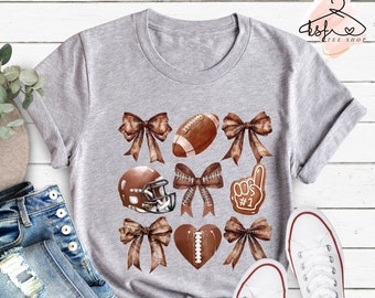Football Coquette Shirt: Game Day Bow Tee
