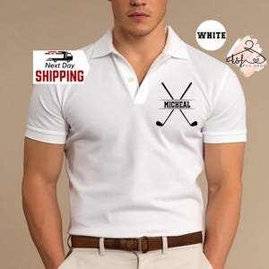 Polo de golf personalizado: Polo con monograma dividido, regalo para golfistas