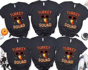 Turkey Squad Thanksgiving Shirt: Matching Family Tee