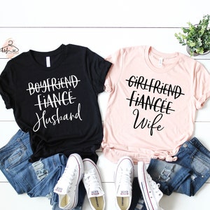 Honeymoon Couples Shirts: Husband, Wife, Fiance Matching Tees