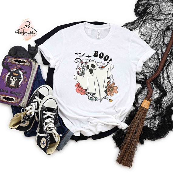 Halloween Boo Shirt, Ghost Shirt, Floral Ghost Tee, Boo Shirt, Spooky Season Shirt, Halloween Ghost Shirt, Halloween Gift, Spooky T-Shirt