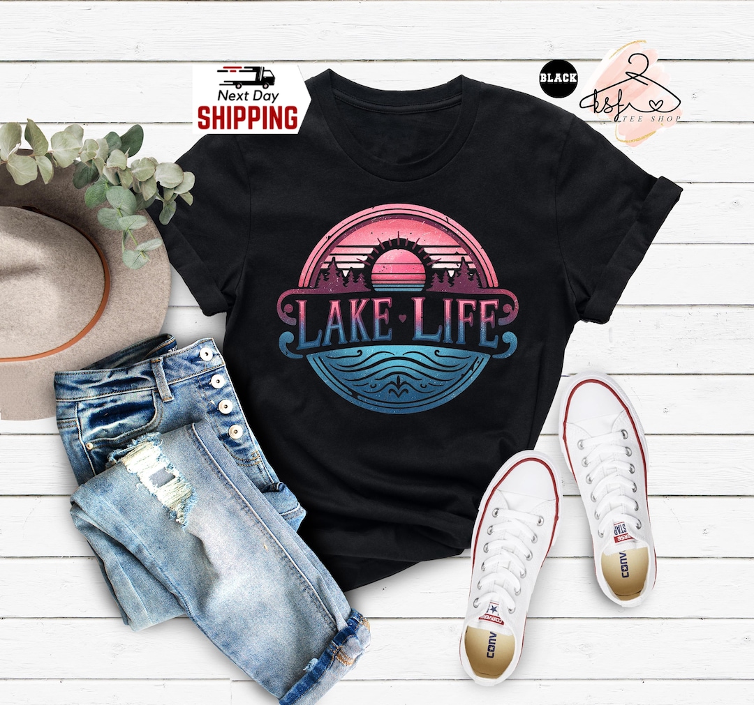 LIFE IS RESEARCH TEE Lサイズ Vintage Lake Life T-shirt: Retro Cabin & Fishing Tee - Etsy