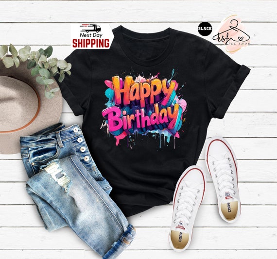 T-shirt joyeux anniversaire 8e anniversaire enfant - unisexe - garçons / filles