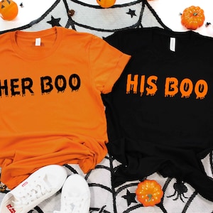 His & Her Boo Shirts: Matching Couple Halloween Tee