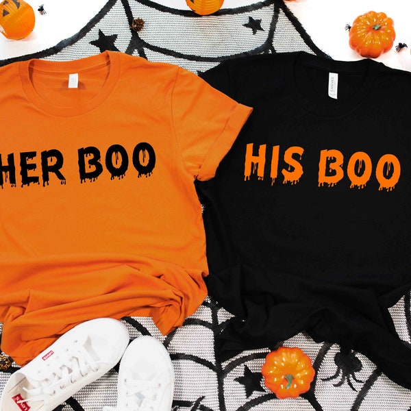 Boo Shirts, His Boo Her Boo Shirt, Couple Boo T-shirt, Matching Halloween Shirt, Halloween Tee, Ghost Shirt, Spooky Season Tee Shirt