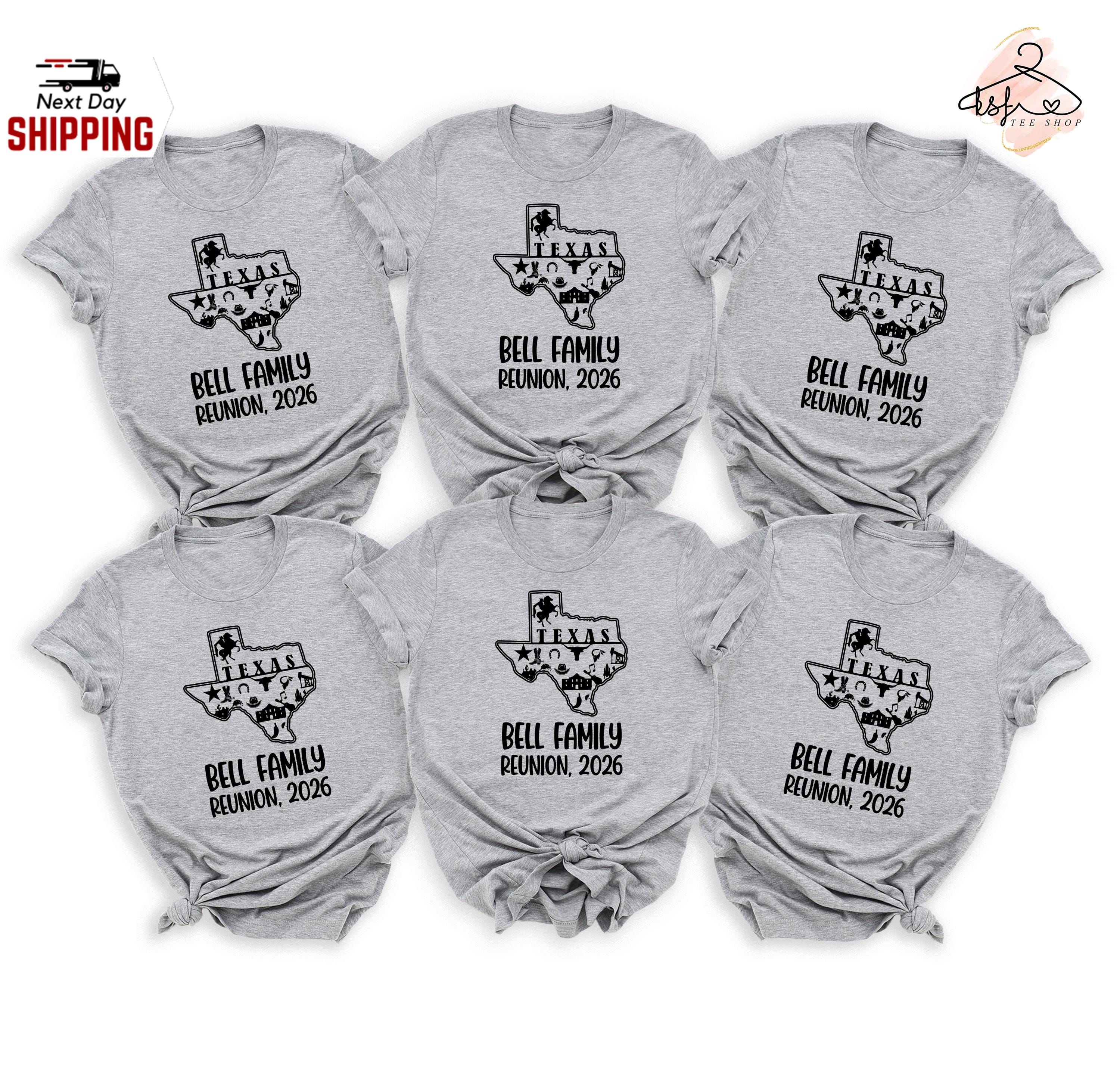 Custom Texas Family Reunion 2026 Shirt: Matching Family Name Tee