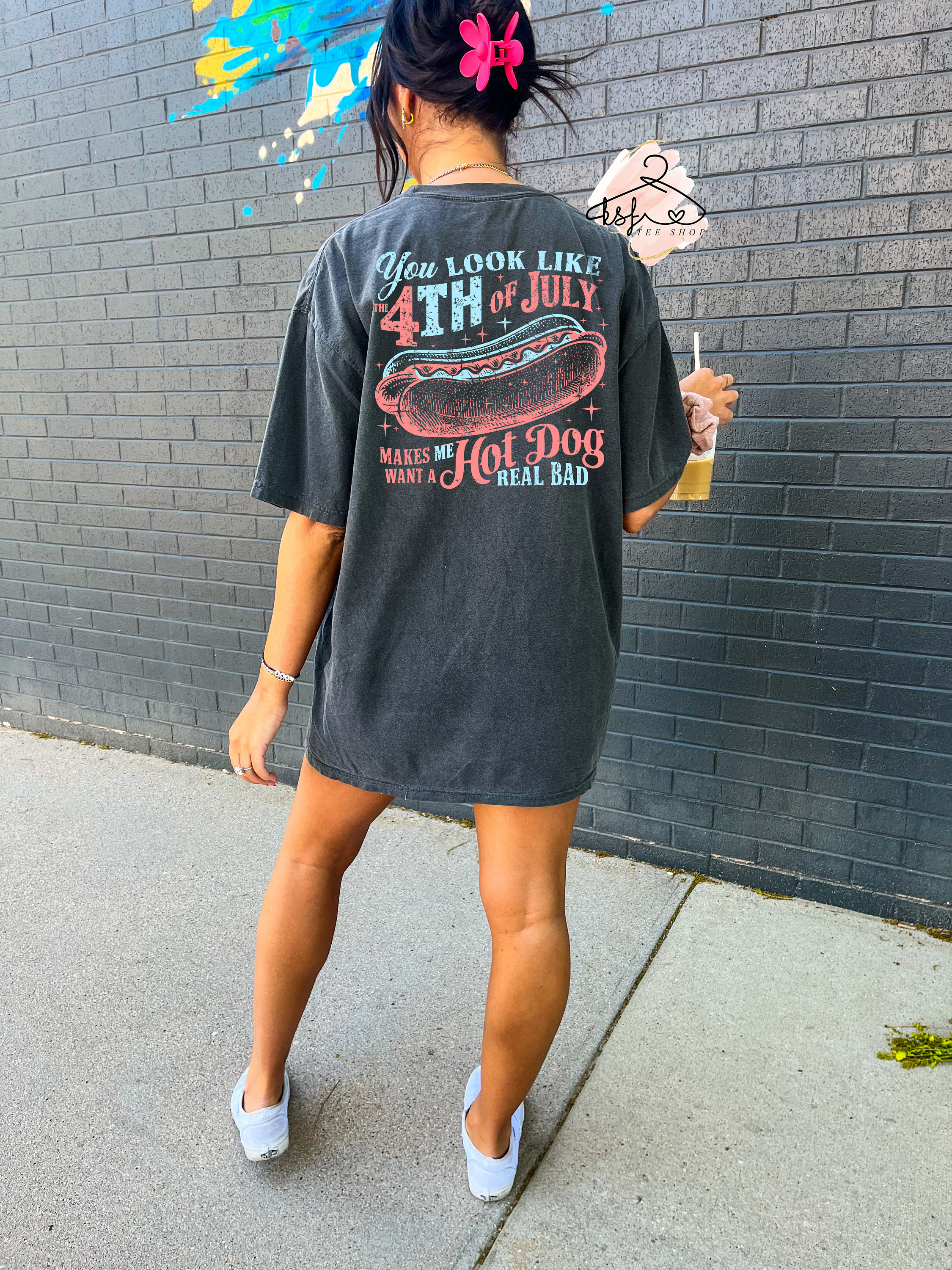 Comfort Colors® You Look Like The 4th of July Makes Me Want A Hot Dog Real Bad T-shirt, Hot Dog Shirt, America Shirt, Independence Day Gift