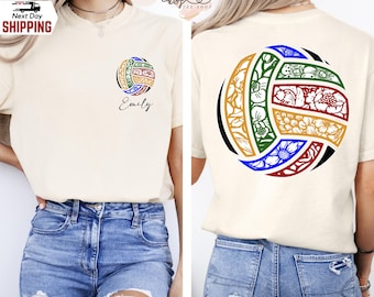 Comfort Colors Floral Volleyball Shirt: Game Day Tee, Coach Gift