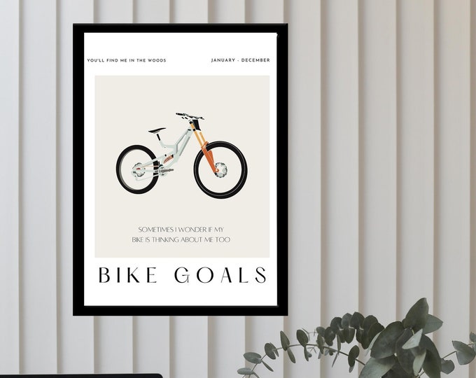 Bike Artwork Illustration Gifts | MTB Art Print | Funny Quote Cyclist Picture | Mountain bike rider Poster | Santa Cruz Cycling Memorabilia