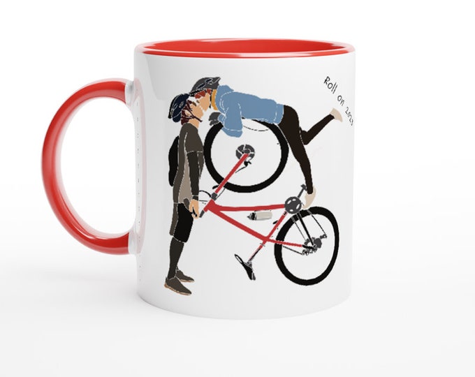 Cycling Mug for Couples, Mountain Bike Cup, Bicycle Art Mugs, Road Cycling, Adventure Cyclist Gift, Cycling Lover,  Happy New Year 2023 Gift