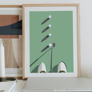 Golf Art Print: Putting Practice Illustration, Golfer Gift