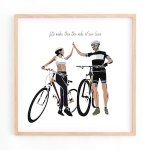 Poster fotografico per fidanzamento in bicicletta, matrimonio in mountain bike, regalo per coppie Love MTB Bikes Cyclist 'Lets Make This the Ride of our lives