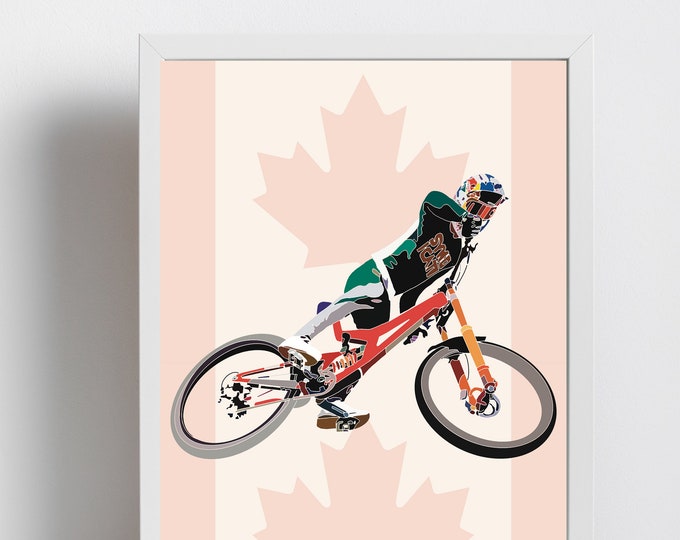 Jackson Goldstone MTB Downhill Racing Picture | Mountain Bikes Art Print Poster Artwork | Cycling Fan Redbull Wall & Home Decor Gifts