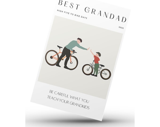 Cycling Art Print for Grandad | Universal Rider Poster | Learn to Ride Wall Decor | Perfect Gift for Dad & Cycling Enthusiasts