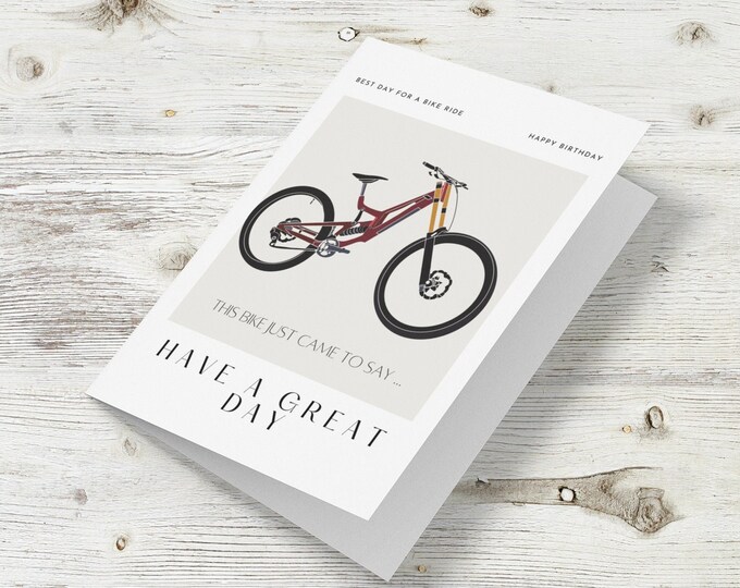 Birthday Cyclist Bike Greetings Card |Santa Cruz Funny MTB Downhill Cycling Fans Gift Picture | Mountain Bikes Bicycle Riders Cards