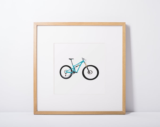 Santa Cruz Bike Art Print Gift | MTB Mountain Bike Cyclist Picture | Favourite bike Poster | Trick Rider BMX Artwork