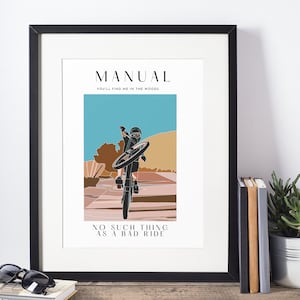 No existe tal cosa como un mal viaje Impresión artística de bicicleta - Imagen de ciclista de gravel de bicicleta de montaña