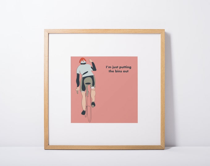 Road Cyclist Bike Cyclist Art Print Gift | Love cycling Racing Poster | Office, Home Artwork Bikes Wall Decor | Funny couples outdoor gift