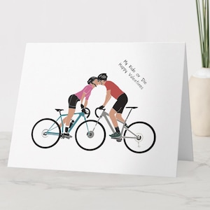 Tarjeta de San Valentín para ciclistas de ruta Tarjeta de San Valentín para parejas con bicicletas de amor Tarjeta de felicitación de ciclismo "My Ride or Die Happy Valentines"