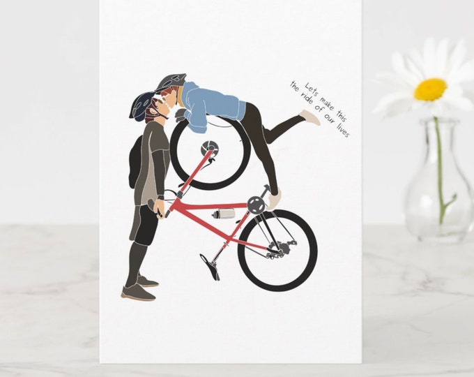 MTB Love Bikes Cyclist Love Couples Card 'With Love on your special day' Cycling Anniversary Engagement Birthday Wedding Greeting Cards