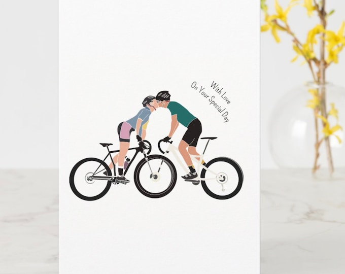 Mountain Bike Couples Wedding Card - MTB Special occasion Greeting Cards