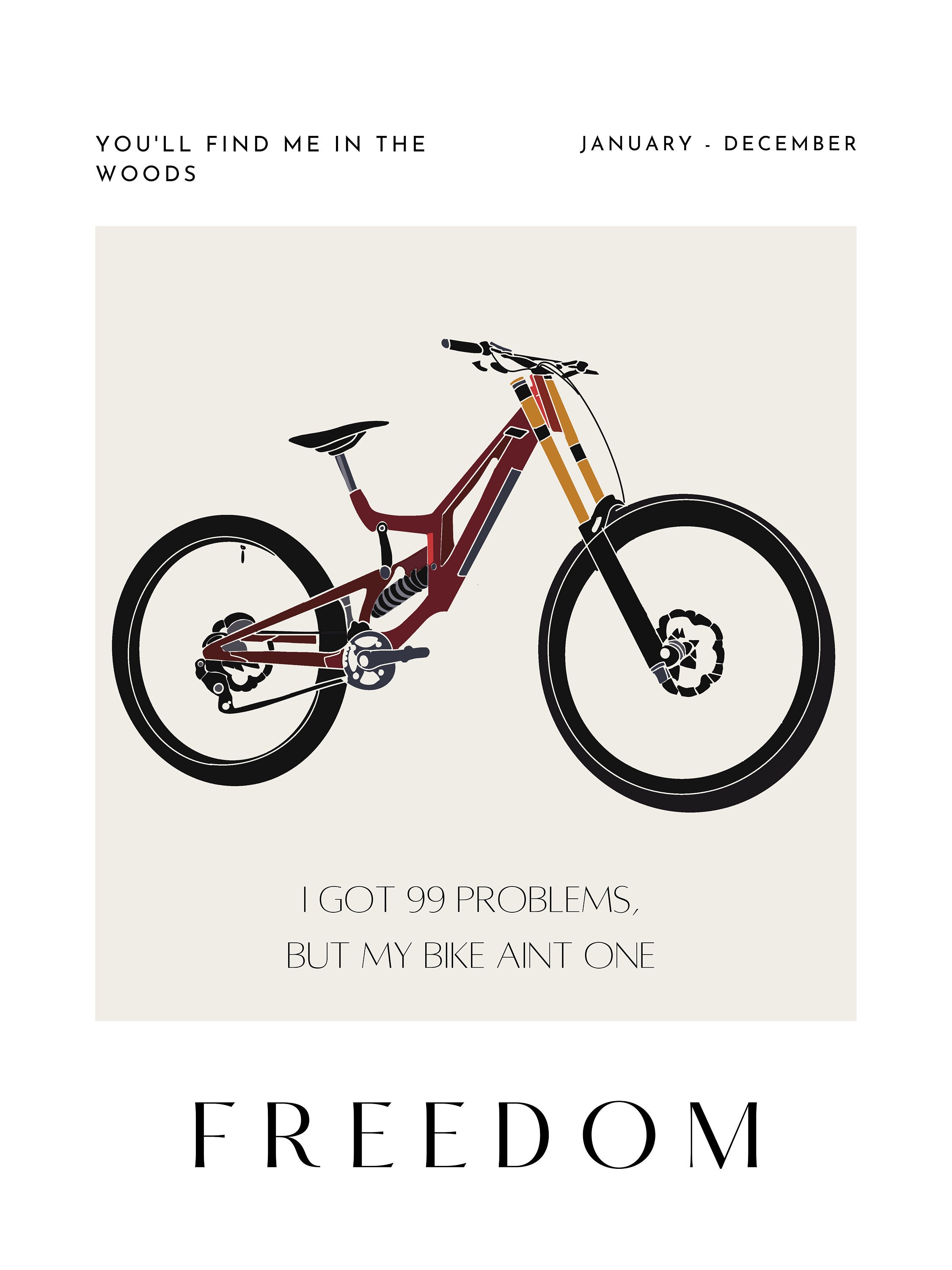 MTB BMX Mountain Bike Art Print | Santa Cruz V10 Cyclist