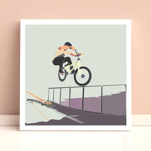 The BMX Stunt Bike Picture - Cycle Poster Art Print - Cyclist Artwork Gift
