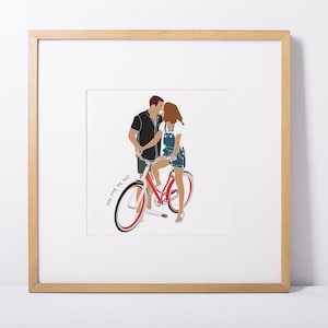 Love Bikes Koppels Fietser Art Print Picture Gifts 'You ring my bell' Cycling Bike Artwork Verloving Jubileum Huwelijkscadeau geschenken