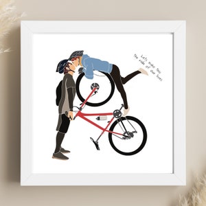 Cadeau photo cyclistes - Couples de vélo de montagne Impression artistique
