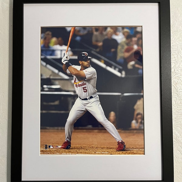 New color 8 x 10 framed and matted color 8x10 photo of St. Louis Cardinals Great Albert Pujols.