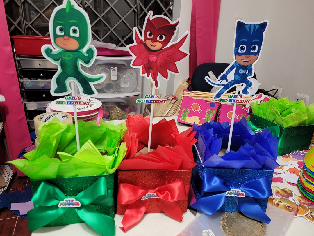 Pj Masks Centerpieces Pj Masks Birthday Centerpieces Pj Masks Etsy