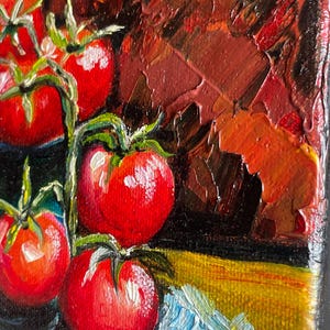 Still life with tomatoes - original oil painting on canvas image 7