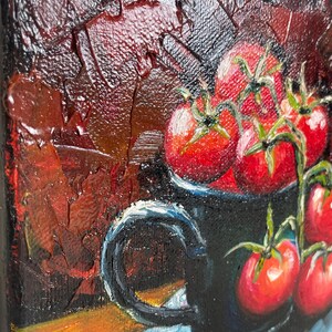 Still life with tomatoes - original oil painting on canvas image 12